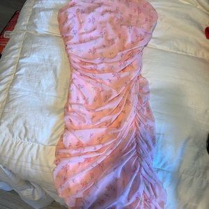 Spaghetti pink summer dress